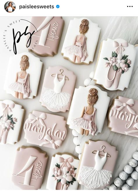 Dance Cookies, Ballet Cookies, Daisy Cookies, Birthdays Decorations, Tutu Birthday Party, Wine Cookies, Ballerina Cookies, Cake Decorating Icing, Ballet Birthday