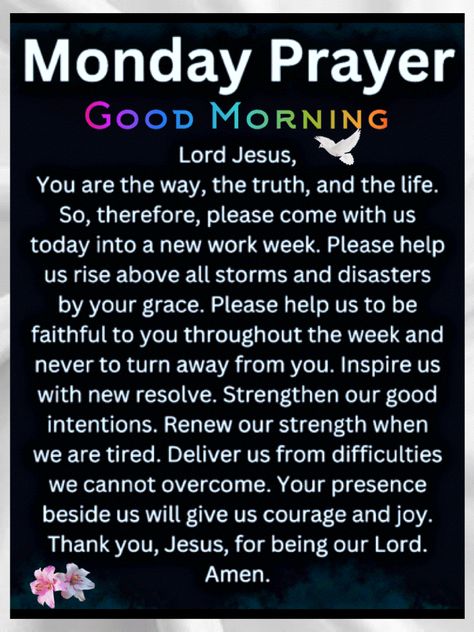 Good Morning Happy Monday God Bless You, Good Monday Morning Inspiration, Monday Morning Prayer, Monday Morning Blessing, Monday Morning Inspiration, Ministry Quotes, Monday Prayer, Good Monday Morning, Beautiful Monday