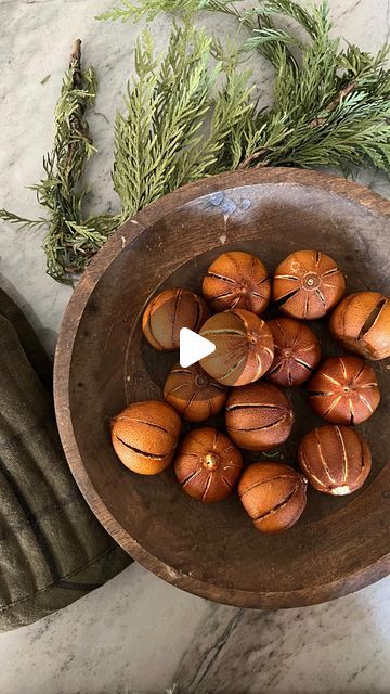 Bre Bertolini on Instagram: "You’ve seen dried orange slices, but what about dried whole oranges? 🍊 I kept seeing these pop up in different stores and decided to give it a try! Not only do they make your home smell amazing but they’re SO beautiful! Some things to note: • baking times vary. My first batch I put on 150 for 12 hours. My second batch I upped the heat to 200 and only needed to bake them for 8 hours. • cut shots about 1/4” deep and make sure to leave room on both ends so the orange stays intact  • small oranges like clementines or tangerines work best  • if you use a flat baking sheet, make sure to turn them a few times while baking to avoid a burnt bottom. • using a wire rack with a pan underneath is another option! • I read if you store them in a paper bag in a cool, dry plac How To Dry Whole Oranges, Dried Fruit Aesthetic, Dehydrated Orange Slices Decoration, Make Your Home Smell Amazing, Dried Oranges, Home Smell, Orange Decor, Dried Orange Slices, Smell Amazing