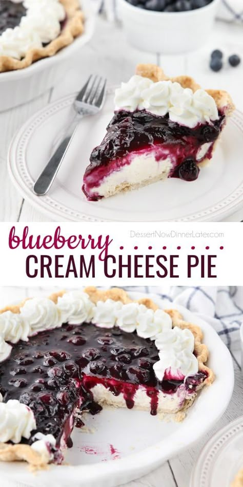 Cream Cheese Fruit Pie Recipes, Blueberry Cream Cheese Pie Recipe, Fruit Cream Cheese Dessert, Blueberry Cream Cheese Pie No Bake, No Bake Pies Cream Cheese, Cream Cheese Fruit Pie, Cream Cheese Blueberry Pie, Blueberry And Cream Cheese Recipes, Blueberry Cream Pie Recipe