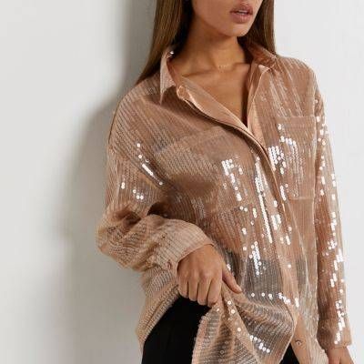 Become The Main Character, Basic Streetwear, Casual Party Outfit, Sheer Shirt, Metallic Dress, Fashion Design Clothes, Women Shirts Blouse, Sequin Top, Casual Party