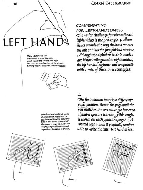 For Lefthanders. From Learn Calligraphy, by Margaret Shepherd Left Handed Calligraphy, Left Handed Writing, Free Calligraphy, Handwriting Examples, Hand Lettering Worksheet, Handwriting Paper, Preschool Writing, Alphabet Writing, Learn Calligraphy