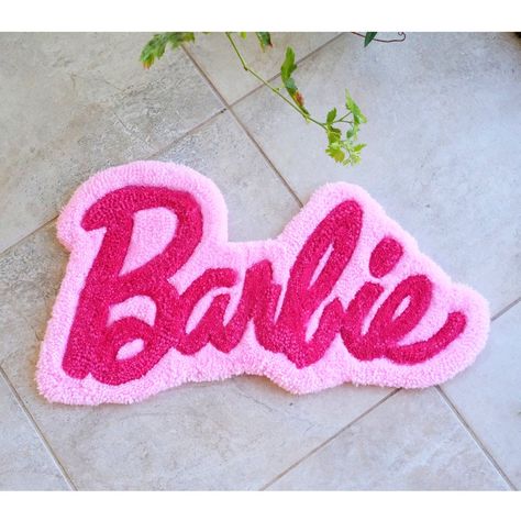 Barbie Tufted Rug Fluffy Pink Barbie Tufted Rug Personalized - Etsy Pink Tufted Rug, Barbie Rug, Alice In Wonderland Props, Tuft Rug, Tufting Rugs, Barbie Bathroom, Rosa Barbie, Tufting Ideas, Rug Fluffy