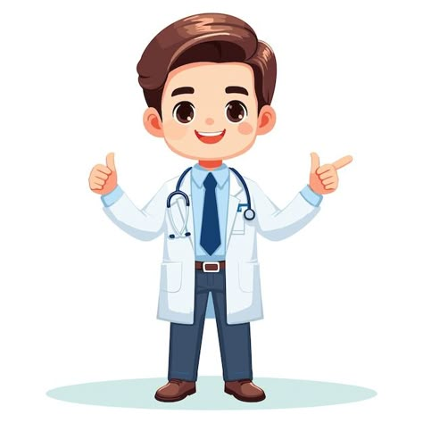 Doctor Pics Medical, Doctor Cartoon Image, Nurse Drawing Easy, Community Helpers Preschool Crafts, Doctor Illustration, Doctor Clipart, Doctor Character, Doctor Cartoon, Cartoon Doctor