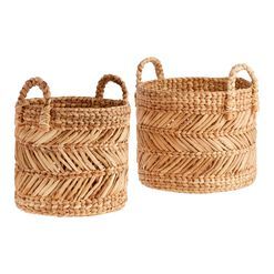 Decorative Basket, Basket Tote, Cost Plus World Market, Water Hyacinth, Coral Gables, Woven Basket, Home Storage, Zig Zag Pattern, World Market