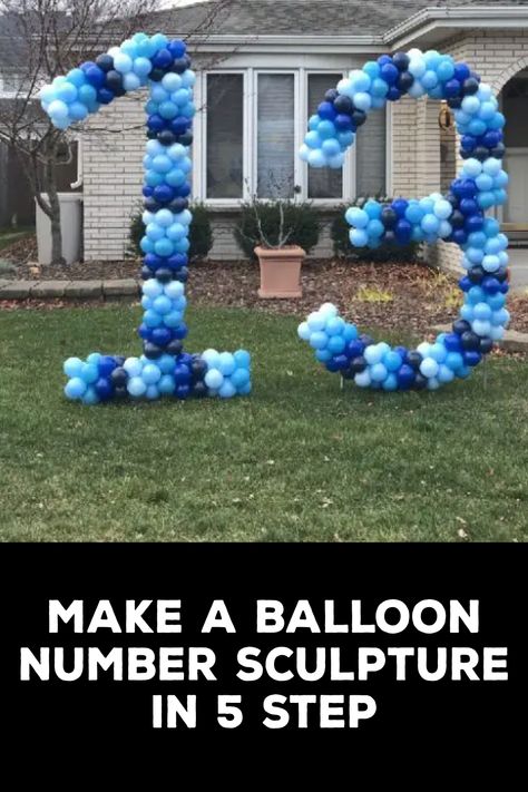 How to Make a Balloon Number Sculpture Balloon Numbers Diy Tutorials, Diy Balloon Numbers, Diy Number Balloon Sculpture, Balloon Number Display, Balloon Letters Diy, Balloon Numbers, Huge Balloons, How To Make Letters, How To Make Balloon