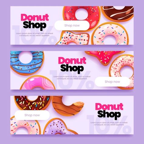 Donut Banner, Vertical Banner, Cookies Branding, Banner Design Inspiration, Food Banner, Creative Advertising Design, Food Poster Design, Coupon Design, Poster Design Inspiration