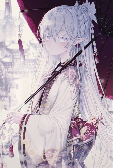 Anime Elf, Anime Kimono, Arte Inspo, Anime People, Anime Angel, Character Designs, Anime Boys, Anime Kawaii, Anime Artwork