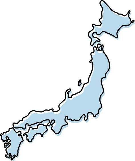 Stylized simple outline map of Japan icon. Blue sketch map of Japan vector illustration Japan Map Drawing, Japan Map Illustration, Japan Environment, Map Of Japan, Blue Sketch, Japan Icon, Japan Map, Upcycling Furniture, Map Outline