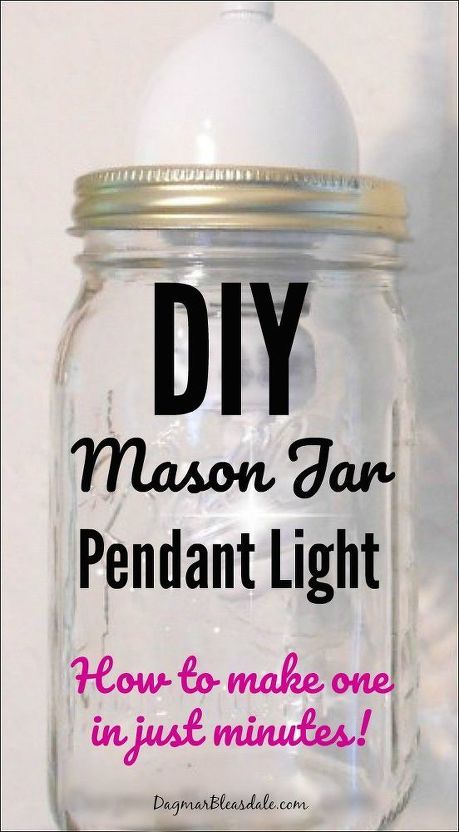 It only took me 10 minutes to make this DIY mason jar pendant lamp!You can find the easy tutorial on Dagmar's Home.Mason jar pendant lights are all the rage and sell for a lot of money - but you can make them yourself, for not much money!In this post, I want to encourage you to make your own mason jar lamp. It seriously took me longer to gather the supplies for this lamp than it did to make it. Yes, you can make your own mason jar pendant lamp. Full tutorial on Dagmar's Home. Here is… Lighting Tutorial, Mason Jar Pendant Light, Diy Mason Jar Lights, Furniture Repurposing, Hometalk Diy, Diy Pendant Light, Diy Mason Jar, Jar Ideas, Mason Jar Lighting