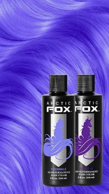 Arctic Fox Hair Dye Lavender, Periwinkle Arctic Fox Hair, Arctic Fox Hair Color Mixes, Purple Af Arctic Fox Hair, Arctic Fox Mixes, Arctic Fox Hair Dye Combinations Purple, Arctic Fox Hair Dye Combinations, Artic Fox Hair, Fox Hair Dye