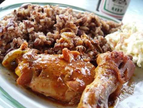 Chicken Rice And Beans, Central American Food, Belize Food, Stewed Chicken, Rice And Beans Recipe, Stew Chicken Recipe, Rice Beans, Rice And Beans, Bean Stew