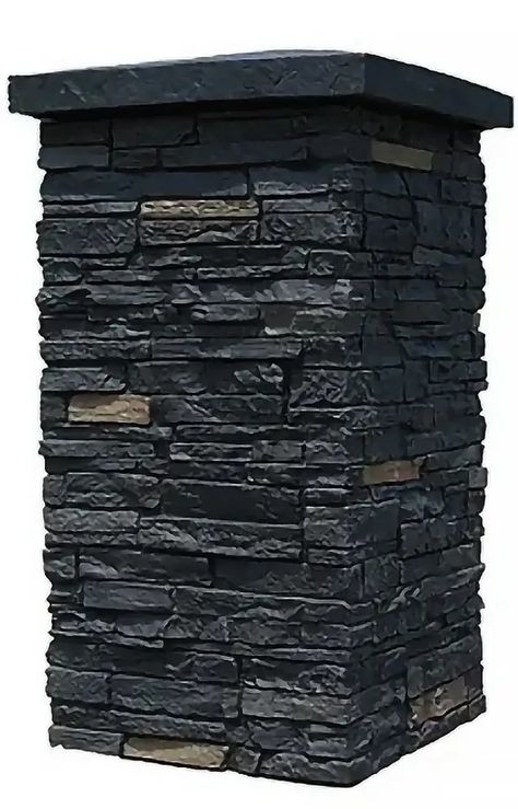 Slatestone Onyx 30 Inch Column Wraps - NextStone: Ultra-Realistic Stone & Rock Panels Both Aesthetic, Column Wraps, Rock Panel, Main Entrance, Architectural Features, Onyx Stone, Stone Rocks, Front Porch, Onyx