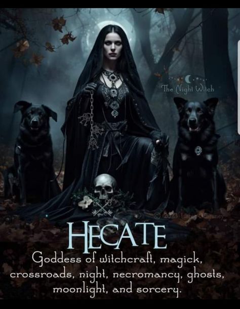 Moon Sisters, Gothic Girl Art, Witchcraft Love Spells, Powerful Goddess, Goddess Magick, Hecate Goddess, Night Witches, Queen Of The Night, Witch Spirituality