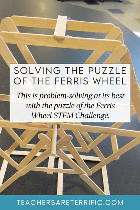 STEM Ferris Wheel Challenge is an amazing engineering projectfor upper elementary and middle school students. Teams create a dimensional turning two-sided- wheel that must be held aloft. Great Teamwork opportunity! Stem Middle School Challenges, Stem Challenges Middle School Team Building Activities, Stem Boxes Upper Elementary, Stem Projects For Middle School, Stem Upper Elementary, Stem Challenge Middle School, Quick Stem Activities Elementary, Stem Activities Elementary 5th Grade, Middle School Activities Fun