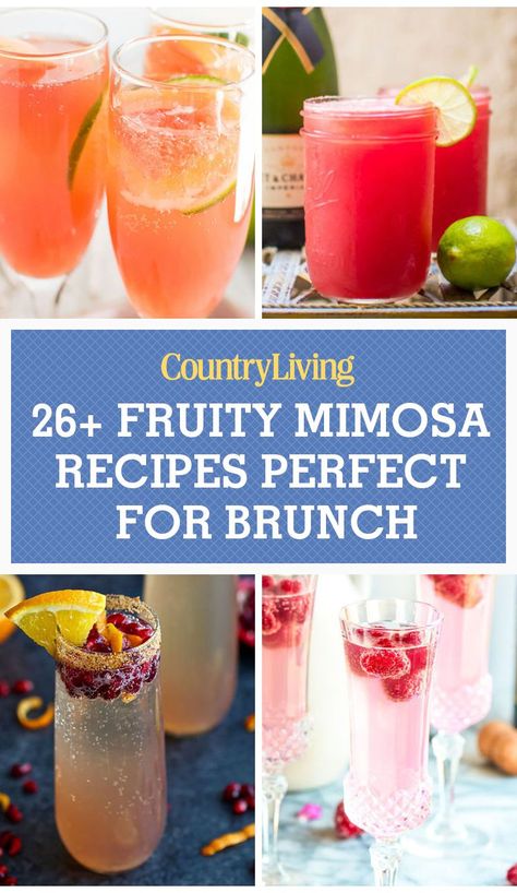 Lavender Mimosa, Best Mimosa Recipe, Mimosa Recipes, Baby Shower Brunch Food, Orange Juice Drinks, Mango Cocktail, Mimosa Recipe, Healthy Brunch, Brunch Cocktails