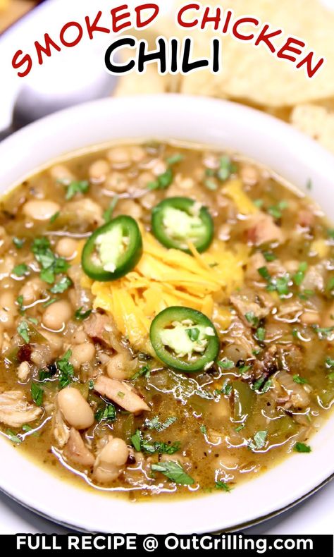 Best White Bean Chicken Chili, Leftover Smoked Chicken, White Bean Chicken Chili Recipe, Smoked Chicken Recipes, Smoked Chili, Alpha Gal, White Bean Chicken Chili, White Bean Chili, Side Dishes For Chicken