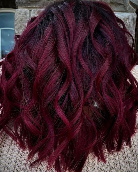 Burgundy Red Hair, Haircut Highlights, Wine Hair Color, Cherry Red Hair, Magenta Hair, Wine Red Hair, Wine Hair, Hair Color Burgundy, Dark Red Hair