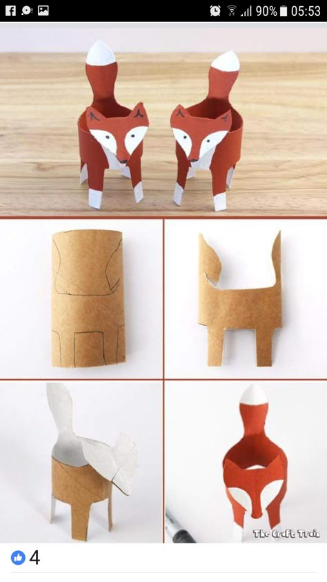 Fun Easy Crafts For Kids, Easy Paper Crafts For Kids, Easy Kids Crafts, Toilet Paper Crafts, Toilet Paper Roll Crafts, Paper Roll Crafts, Crafts Paper, Paper Towel Roll Crafts, Fun Easy Crafts