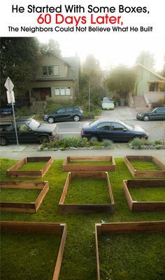 He Started With Some Boxes, 60 Days Later, The Neighbors Could Not Believe What He Built Front Lawn, Front Yard Garden, Veggie Garden, Growing Food, Edible Garden, The Grass, Raised Garden, Dream Garden, Urban Garden