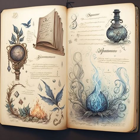 Potion Book Aesthetic, Magic Grimoire Art, Magical Book Art, Witch Book Aesthetic, Magic Book Aesthetic, Spell Book Aesthetic, Magic Book Art, Magic Book Cover, Fantasy Book Art