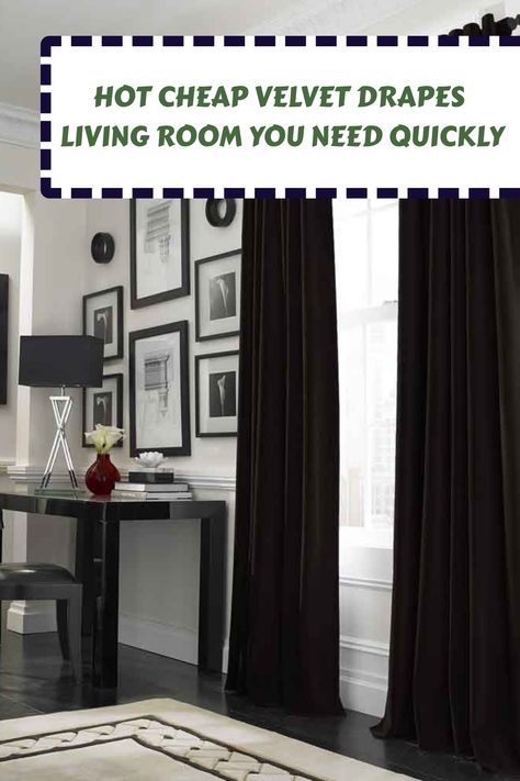 [Promotion] 65 Hot Black Velvet Drapes Living Rooms Advice To Copy At Once #blackvelvetdrapeslivingrooms Black Velvet Curtains Bedroom, Black Velvet Drapes, Black Curtains Living Room Ideas, Black Curtains Living Room, Black Velvet Curtains, Pom Pom Curtains, Living Room Drapes, Velvet Drapes, Black Living Room