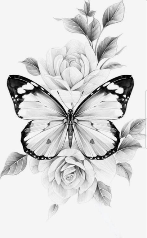 Butterfly With Flowers, Ring Tattoo Designs, Butterfly With Flowers Tattoo, Lion Art Tattoo, Name Tattoos For Moms, Black Skull Tattoo, Animal Tattoo Ideas, Dinosaur Tattoos, Clover Tattoos