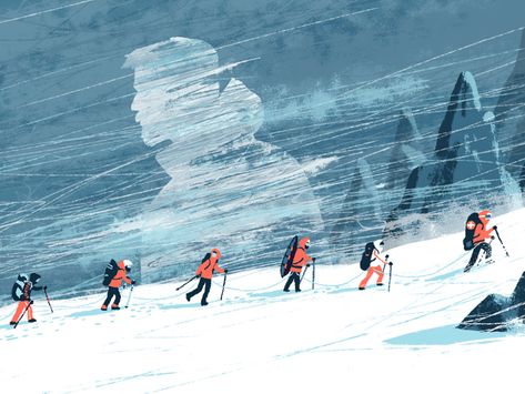 Arctic Explorers, Snow Illustration, Pascal Campion, Mountain Illustration, Winter Illustration, Snow Mountain, Winter Art, Visual Development, Search And Rescue