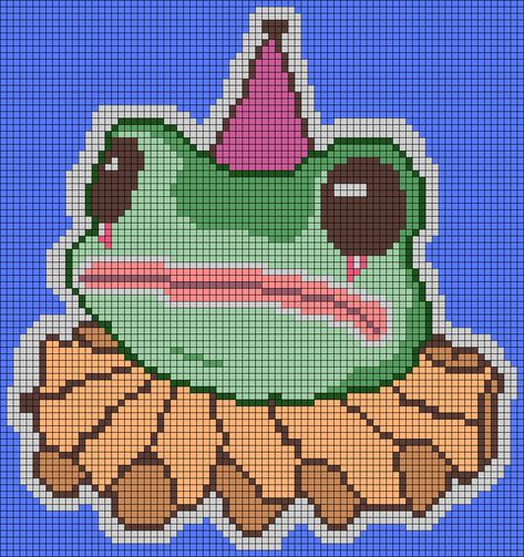 Alpha pattern #164428 | BraceletBook Nintendo Crochet Patterns Free, Pixel Cross Stitch Patterns, Pixel Art Pattern Frog, Minecraft Alpha Pattern, Clown Alpha Pattern, Pixel Art Dragon, Frog Alpha Pattern, Crochet Pixel Pattern, Crochet Tapestry Pattern Frog