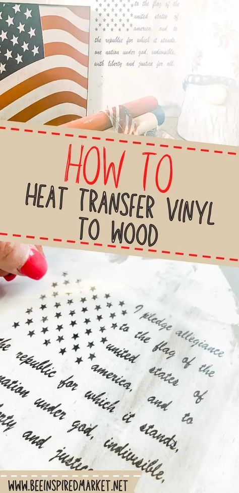 Heat Press Projects, Cricut Heat Transfer Vinyl, The Pledge Of Allegiance, Wooden Crafts Diy, Cricket Crafts, Wood Bees, Wood Transfer, Wood Heat, Wood Supply