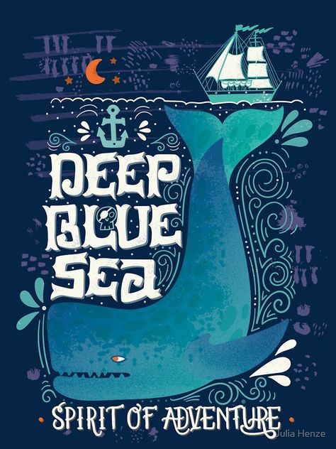 Adventure Poster, Nautical Vintage, Boat Anchor, Adventure Art, A Whale, Free Canvas, Deep Blue Sea, Nautical Art, Stock Art