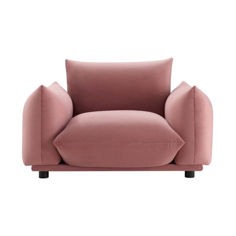 Everly Quinn Anngie Upholstered Armchair | Wayfair Large Headboard, Arched Headboard, Rose Velvet, Cozy Chair, Inexpensive Furniture, Velvet Collection, Velvet Chair, Modway Furniture, Modern Armchair