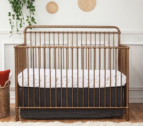 4-In-1 Cribs | Pottery Barn Kids Metal Cribs, Pottery Barn Crib, Gold Crib, Crib Conversion Kit, Metal Crib, 4 In 1 Crib, Extra Wide Dresser, Million Dollar Baby, Girl Room Ideas