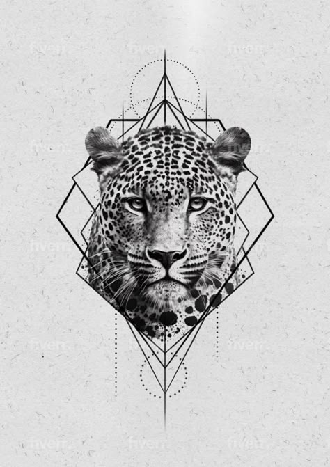 I will design you geometric, colorful, animal tattoo Leopard Tattoo Men, Geometric Jaguar Tattoo, Jaguar Tattoo Design, Leopard Tattoo Design, Sombras Tattoo, Geometric Tiger Tattoo, Unique Animal Tattoos, Designer Tattoo, Animal Tattoos For Men