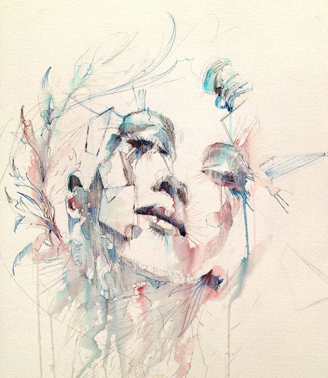 Carne Griffiths interesting shapes Watercolor Face, Groove Metal, Shapes Art, Simply Red, Abstract Portrait, Art And Illustration, Watercolor Portraits, Abstract Watercolor, Work In Progress