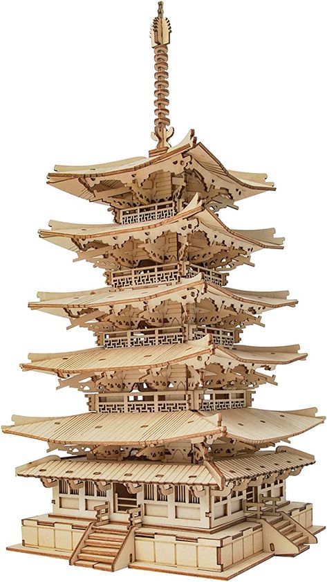 Wooden Box Crafts, Japanese Pagoda, 3d Wooden Puzzle, Gift For Architect, Japanese Temple, Jigsaw Puzzles For Kids, Model Building Kits, Wooden Craft, Wood Puzzles