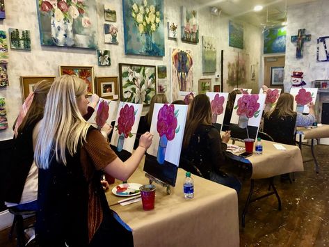 Paint Class Aesthetic, Adult Art Class Ideas, Painting Class Aesthetic, Art Class Aesthetic, Keeping My Peace, Business Event Ideas, Art Gallery Event, Art Classes For Adults, Summertime Aesthetic