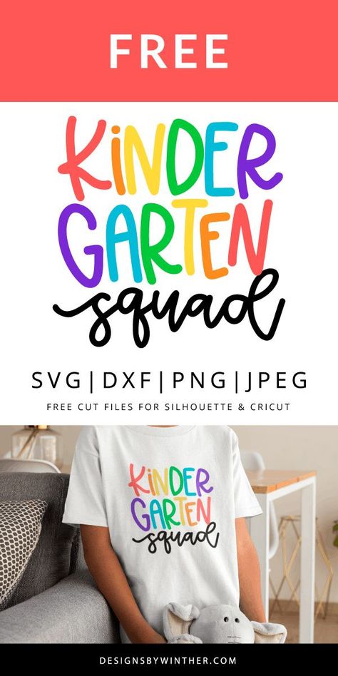 Kindergarten Svg, Starting Kindergarten, Kindergarten Gifts, Cricut Images, Kindergarten Teacher Shirts, Kindergarten Shirts, Free Teacher, Cute Diy, Free Cut Files