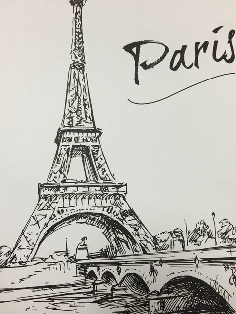 French Drawings Paris, Paris Doodle Art, Paris Aesthetic Sketch, How To Draw Paris, France Aesthetic Drawing, French Drawing Ideas, Paris Sketch Easy, Drawing Ideas Paris, Paris Sketch Pencil