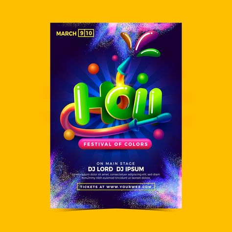 Colour Festival Poster, Festival Of Colours, Holi Party, Holi Festival Of Colours, Holi Colors, Festival Wishes, Holi Celebration, Festival Flyer, Rainbow Painting