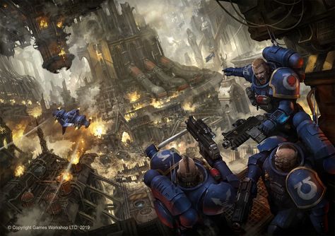 ArtStation - "Warhammer 40000: Urban Conquest" Box cover, Jaime Martinez Space Marine Art, Bg Design, Space Battles, Warhammer 40k Art, Age Of Sigmar, Warhammer Art, Warhammer 40k Artwork, Wallpaper Dekstop, Geek Art