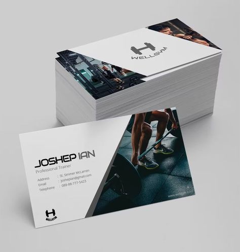 Sport Business Card, Sports Business Card, Gym Visiting Card Design, Gym Business Card, Personal Training Business Cards, Personal Trainer Business Card Ideas, Fitness Logo Design Personal Trainer, Personal Trainer Business Card, Painter Business Card