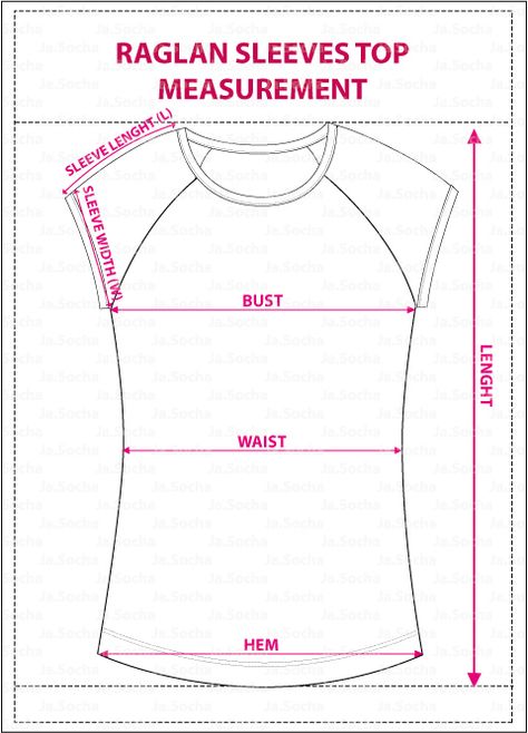 Measurement-top-Raglan-Sleeve Raglan Tshirt Pattern, Raglan Sleeve Pattern, Sewing Knits, Fashion Terminology, Raglan Tshirt, Raglan Sleeve Top, Sewing Tricks, Raglan Top, Tshirt Pattern