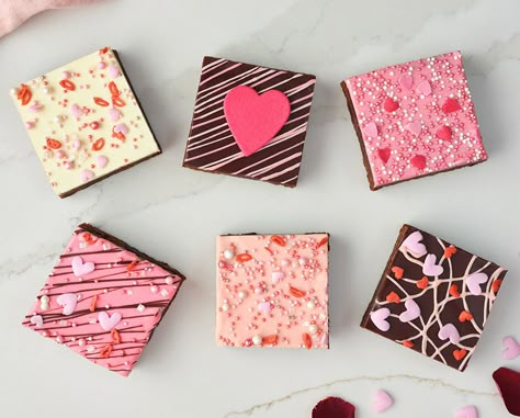 Brownies By Post | Delivered To Your Door | Lola's Letterbox Brownies Brownies Valentines Day Ideas, Valentines Day Brownies Ideas, Brownie Valentine Ideas, Valentines Brownies Ideas, Barbie Brownies, Valentine’s Day Brownies, Brownie Decorating Ideas, Valentines Day Brownies, Valentines Brownies