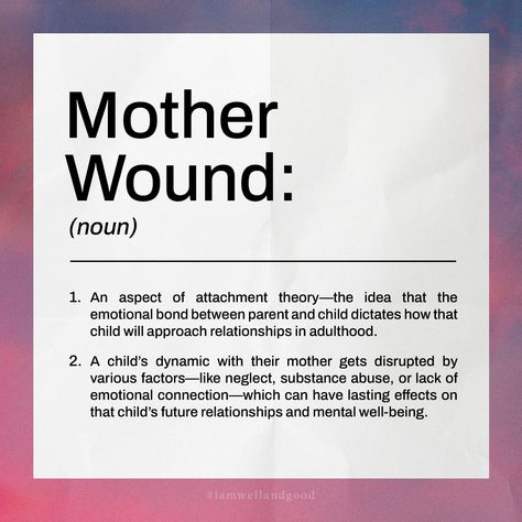 Mothers mold us. Sometimes this effect is subtle. Other times, a mother’s impact can be more profound, leaving you with lasting emotional and psychological idiosyncrasies. The more damaging of these effects are sometimes referred to as “mother wounds,” a type of childhood attachment trauma. Mother wounds, or inner child wounds, may seem unavoidable. After all, as children, there’s little we can do or say to influence our parents’ behavior, but there are always opportunities to heal. Tap the ... Wind Poem, Mother Wound Healing, Inner Child Wounds, Childhood Wounds, Mother Wound, Attachment Theory, Father's Day Ideas, Wound Healing, Emotional Connection