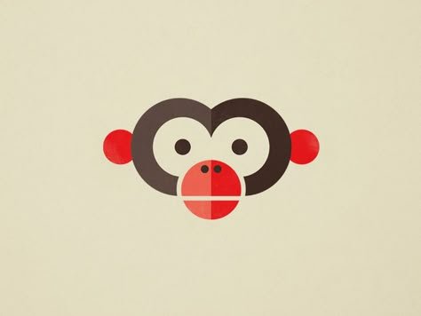 Monkey face by Abby Haddican on Dribbble Monkey Illustration Design, Monkey Logo Design, Monkey Graphic, Monkey Icon, Monkey Style, Monkey Drawing, Monkey Illustration, Monkey Logo, Monkey Mind