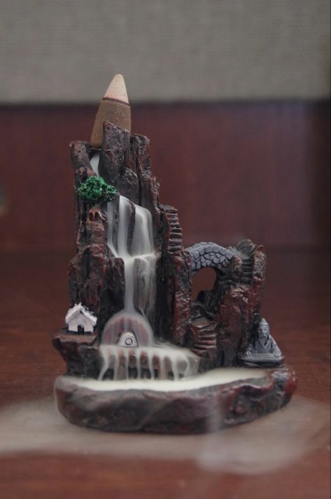 backflow cone invense burner waterfall effect smoke ideas candles smoke aesthetic Insent Burner, Incense Waterfall, Cone Incense Burner, Waterfall Incense Burner, Backflow Burner, Backflow Incense Burner, Cone Incense, Path Design, Small House Decorating