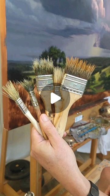 Layne Johnson // FINE ART on Instagram: "A handful of brushes, that’s what it takes to paint these beautiful grasses… You just never know which one’s going to step up and perform on any given day. 😉😂

Want to learn how to put more depth into your landscapes? Sign up for my free workshop (Secrets to Painting Beautiful, Realistic Landscapes) and you’ll also unlock a special invitation into my Mastering the Fundamentals program.
You can find the link in my bio or head to ➡️ https://laynejohnson.com/workshop

____________________

WIP
60”x48”
Oil on linen
______________________________

 

Music: “Kingdom Come” by composer Cody Martin 

#oilpainting #texashillcountry #cloudscape" Chuck Black Painting Tutorials, How To Paint Grass Oil Painting, Oil Painting Tutorial Step By Step, Realistic Landscape Paintings, Fine Art Painting Acrylic, Cody Martin, Hyperrealism Paintings, Mini Oil Painting, Grass Painting