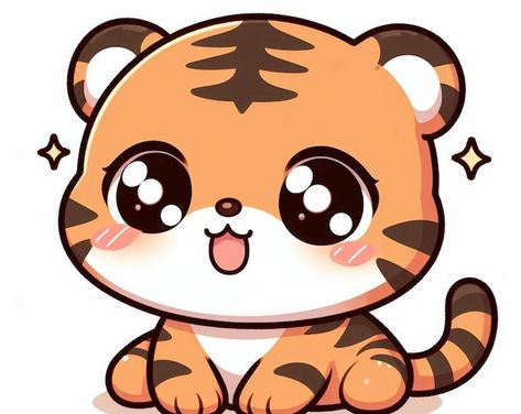 next Cute Digital Art Doodles, Tiger Cute Drawing, Tiger Cartoon Drawing, Cute Tiger Drawing, Tiger Kawaii, Kawaii Tiger, Country Flags Icons, Tiger Images, Disney Drawings Sketches