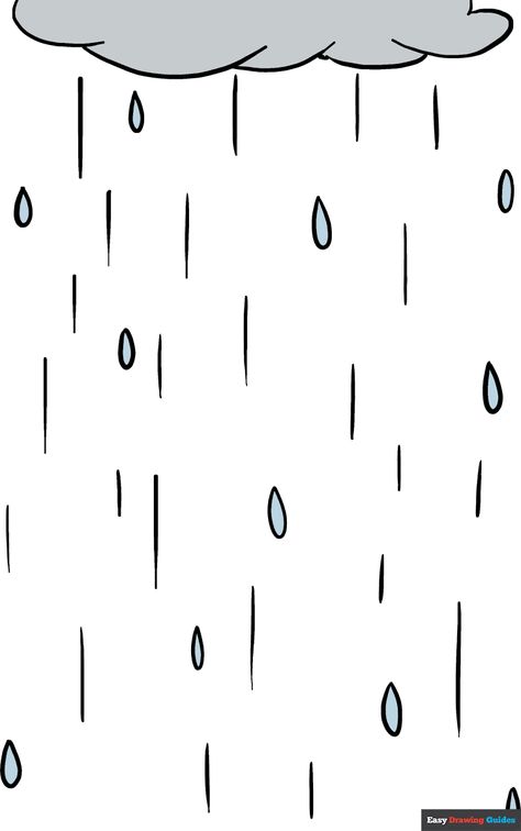 How To Draw Rain Drops, Rain Drawing Easy, How To Draw Rain, Drop Drawing, Rain Drawing, Drawing Rain, Star Rain, Easy Drawing Tutorial, Drawing Quotes